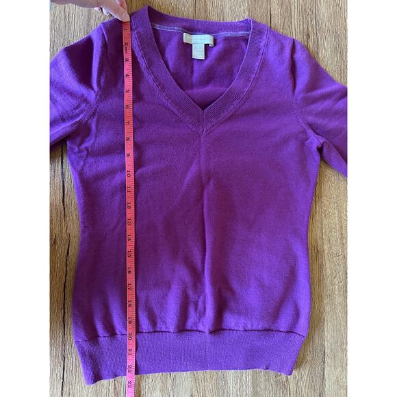 Banana Republic Extra Fine Merino Wool Purple Sweater Size Small - Picture 5 of 5